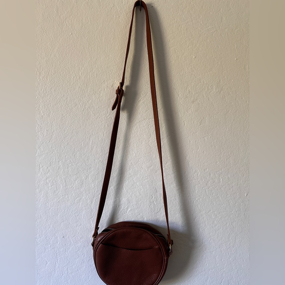Quince Brown Leather Crossbody Bag